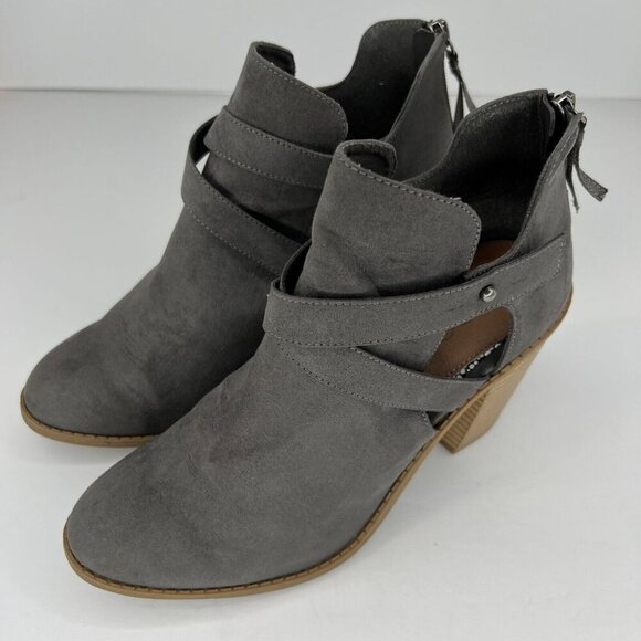 Sugar Womens Venti Transitional Gray Block Heel Fabric Size 8.5M Ankle Boots - Picture 1 of 9